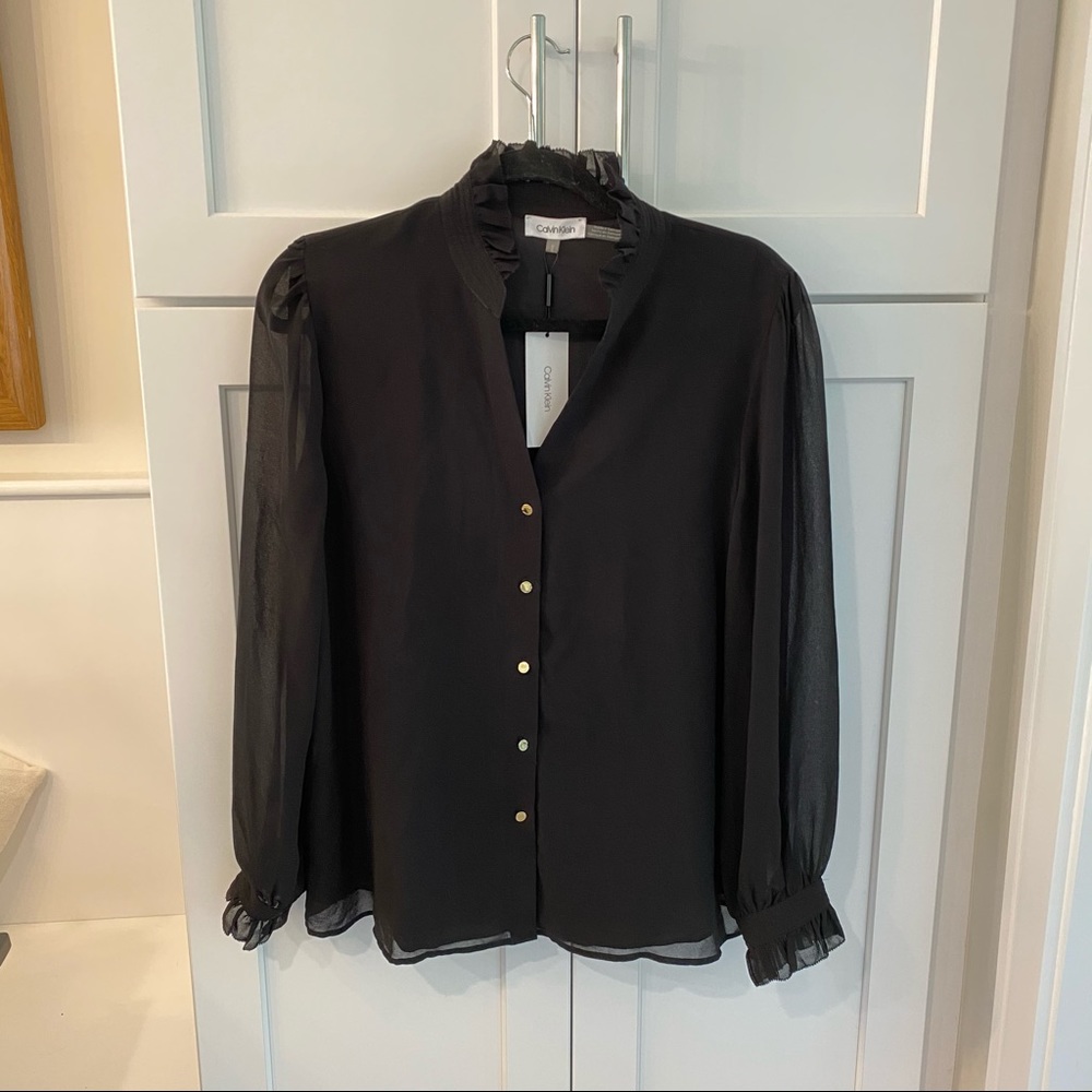 NWT black Calvin Clein blouse 🖤